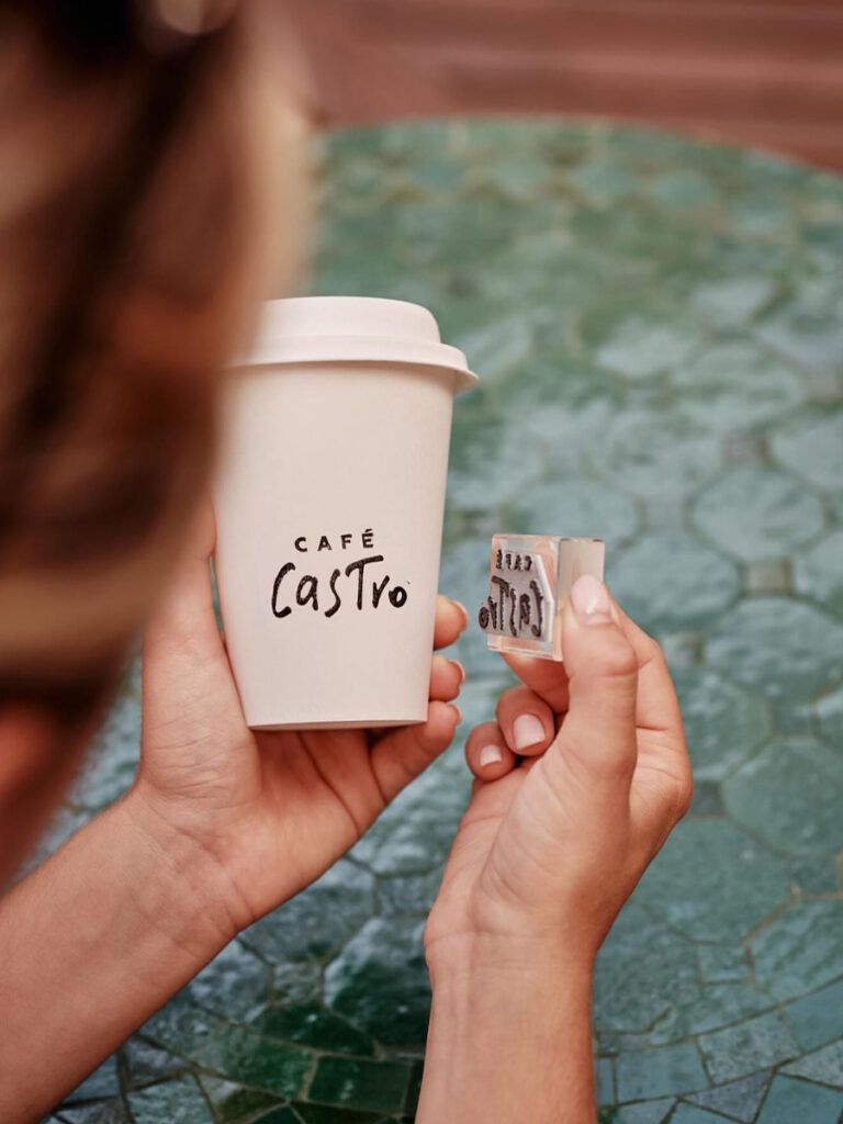 Café Castro – Locke de Santa Joana, Lisbon. Photography: @charliemckay. Brand identity design for Café Castro – Locke de Santa Joana, Lisbon. Photography: @charliemckay. Packaging design. Coffee cup design.
