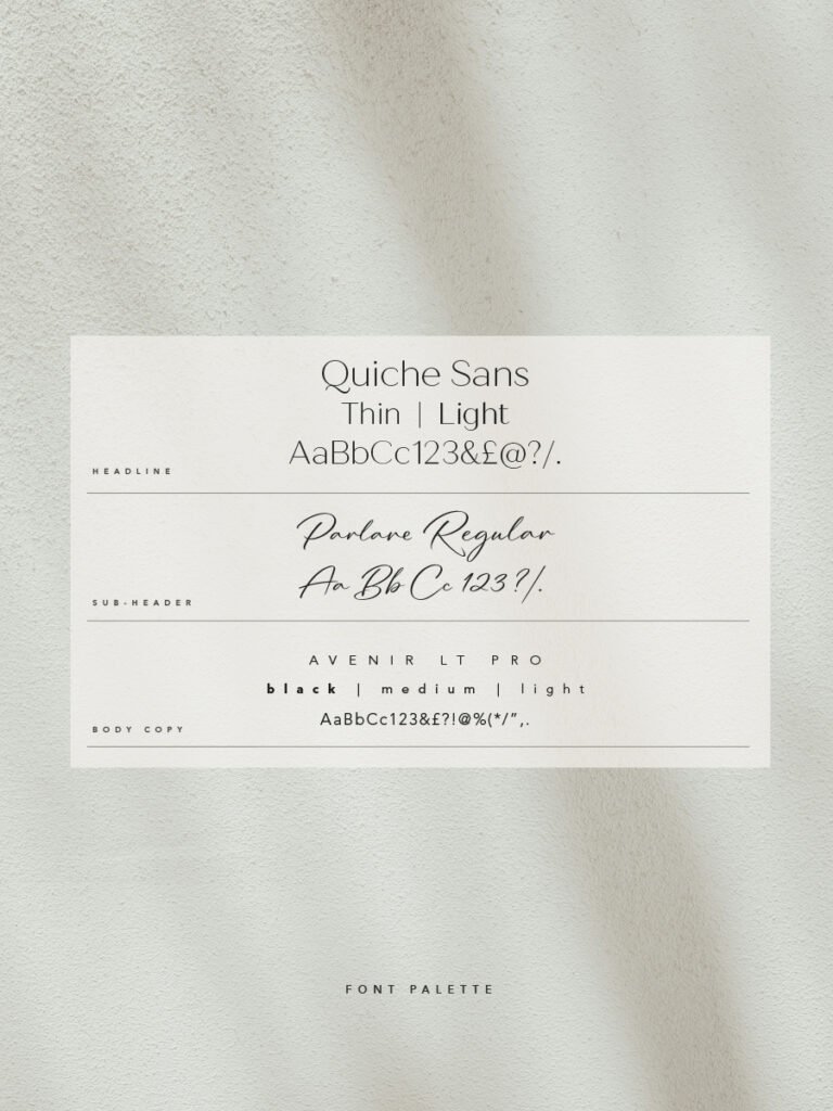 Brand identity design for Dolce Nova, Wyndham Hotels and Resorts Font palette for Dolce Nova.