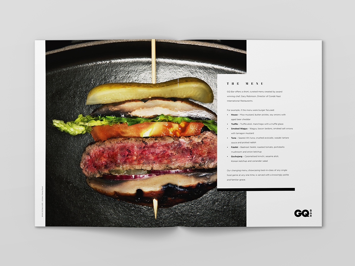 Condé Nast International Restaurants – GQ Bar Condé Nast International Restaurants – GQ Bar - Brochure Design