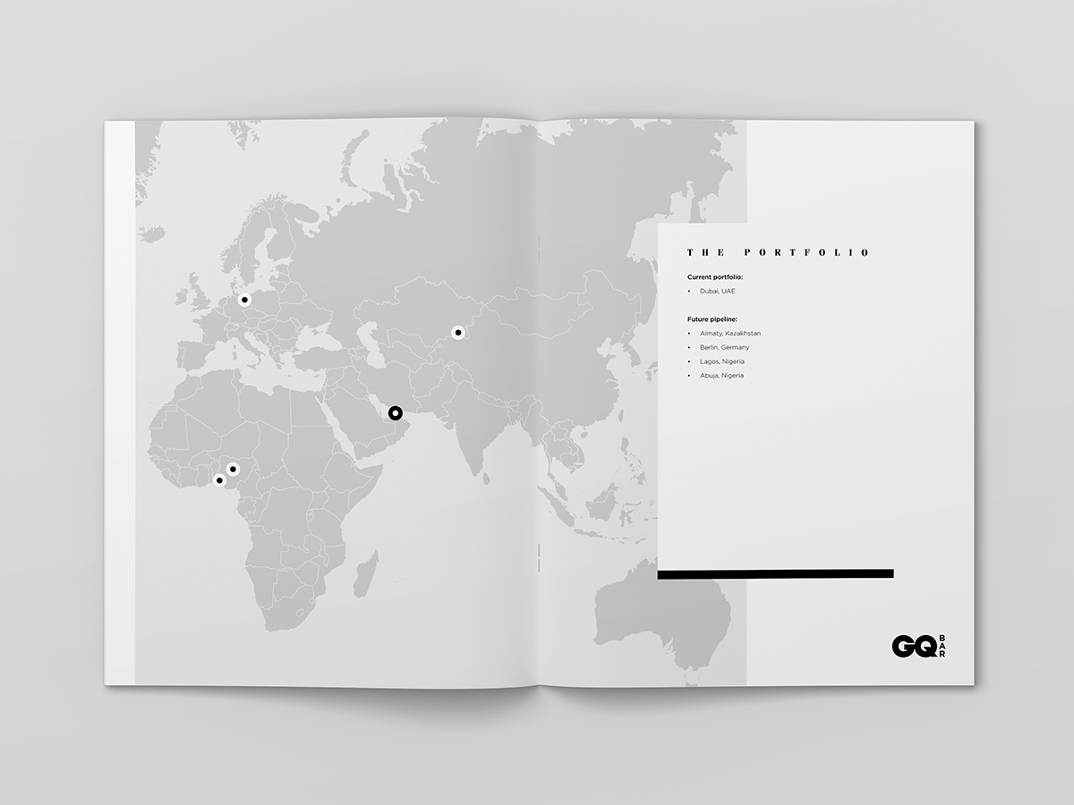 Condé Nast International Restaurants – GQ Bar Condé Nast International Restaurants – GQ Bar - Brochure Design